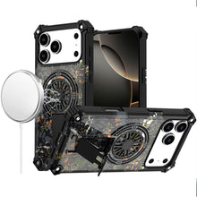 For iPhone 17 Pro Max Case Design Rugged Magnetic Circle Stand + Tempered Glass