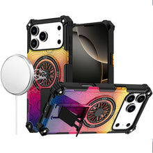 For iPhone 17 Pro Max Case Design Rugged Magnetic Circle Stand + Tempered Glass