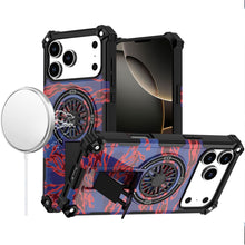 For iPhone 17 Pro Max Case Design Rugged Magnetic Circle Stand + Tempered Glass