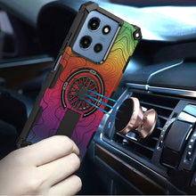 For Moto G 2025 Case Design Shockproof Magnetic Circle W/ Stand + Tempered Glass