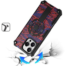 For iPhone 16 PRO MAX Case Textured Design Magnetic Circle Stand +Tempered Glass