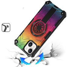 For iPhone 15 Case Design Shockproof Magnetic Circle W/ Stand + 2 Tempered Glass
