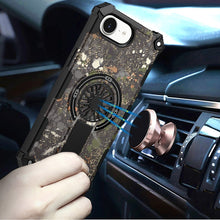 For iPhone 16e Case Design Shockproof Magnetic Circle W/ Stand + Tempered Glass