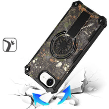 For iPhone 16e Case Design Shockproof Magnetic Circle W/ Stand + Tempered Glass