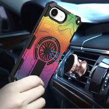 For iPhone 16e Case Design Shockproof Magnetic Circle W/ Stand + Tempered Glass
