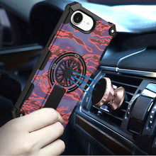 For iPhone 16e Case Design Shockproof Magnetic Circle W/ Stand + Tempered Glass