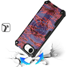 For iPhone 16e Case Design Shockproof Magnetic Circle W/ Stand + Tempered Glass