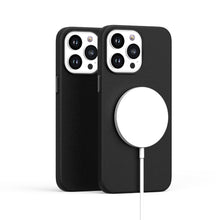 For iPhone 11 6.1 in. Case Magnetic Circle PU Leather Cover + Tempered Glass