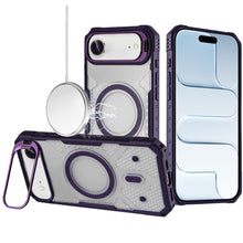 For iPhone Air Case Rugged Camera Stand with Magnetic Circle + Tempered Glass
