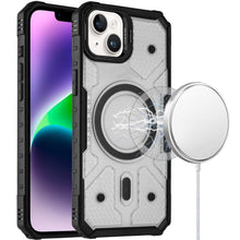 For iPhone 13/14 Case Rugged Camera Stand Magnetic Circle Cover + Tempered Glass
