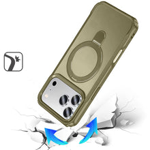 For iPhone 17 Pro Max Case Magnetic Circle Stand Matte Cover + Tempered Glass