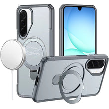 For Samsung A17 5G Case Shockproof Magnetic Circle Metal Stand + Tempered Glass