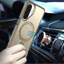 For Samsung A17 5G Case Shockproof Magnetic Circle Metal Stand + Tempered Glass