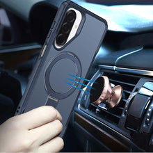 For Samsung A17 5G Case Shockproof Magnetic Circle Metal Stand + Tempered Glass