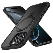 For iPhone 16 PRO MAX Case Shockproof Magnetic Circle Stand + Tempered Glass