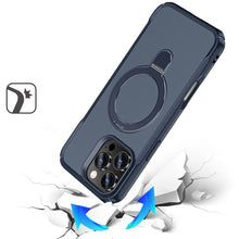 For iPhone 16 PRO MAX Case Shockproof Magnetic Circle Stand + Tempered Glass