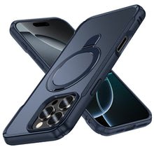 For iPhone 16 PRO MAX Case Shockproof Magnetic Circle Stand + Tempered Glass