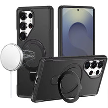 For Samsung S25 Ultra Case Shockproof Magnetic Circle Stand + Tempered Glass