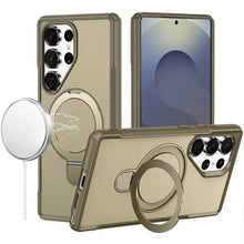 For Samsung S25 Ultra Case Shockproof Magnetic Circle Stand + Tempered Glass