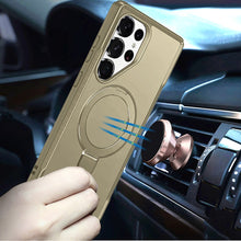 For Samsung S25 Ultra Case Shockproof Magnetic Circle Stand + Tempered Glass