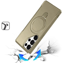 For Samsung S25 Ultra Case Shockproof Magnetic Circle Stand + Tempered Glass