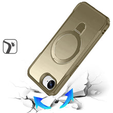 For iPhone 16e Case Shockproof Magnetic Circle w/ Stand Matte + Tempered Glass