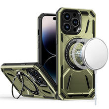 For iPhone 14 PRO MAX 6.7 in. Case Magnetic Circle Metal 360 Stand Shockproof