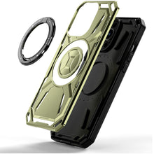 For iPhone 14 PRO MAX 6.7 in. Case Magnetic Circle Metal 360 Stand Shockproof