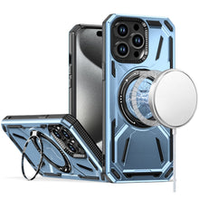 For iPhone 15 Pro Max Case Magnetic Circle Stand Shockproof + 2 Tempered Glass