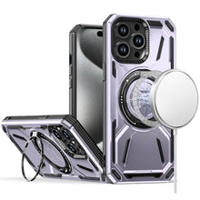 For iPhone 15 Pro Max Case Magnetic Circle Stand Shockproof + 2 Tempered Glass