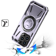 For iPhone 15 Pro Max Case Magnetic Circle Stand Shockproof + 2 Tempered Glass