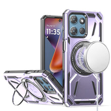 For Moto G 2025 Case Magnetic Circle Metal Stand Shockproof + Tempered Glass