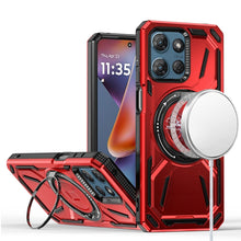 For Moto G 2025 Case Magnetic Circle Metal Stand Shockproof + Tempered Glass