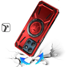 For Moto G 2025 Case Magnetic Circle Metal Stand Shockproof + Tempered Glass