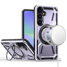 For Samsung A36/A56 Case Magnetic Circle Metal Stand Shockproof + Tempered Glass