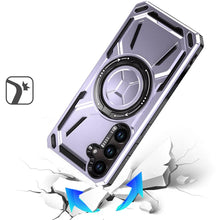 For Samsung A36/A56 Case Magnetic Circle Metal Stand Shockproof + Tempered Glass