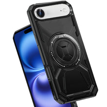 For iPhone Air Case Magnetic Circle w/ Metal Stand 360 Rotating + Tempered Glass