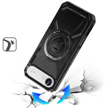 For iPhone Air Case Magnetic Circle w/ Metal Stand 360 Rotating + Tempered Glass