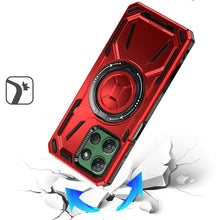 For Moto G Power 2025 Case Magnetic Circle Rotating Metal Stand + Tempered Glass