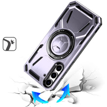 For Samsung Galaxy S24 FE Case Magnetic Circle Metal Rotating Stand Shockproof