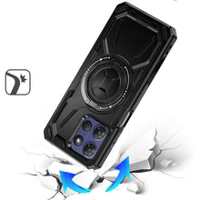 For Moto G Stylus 2025 Case Magnetic Circle Stand Shockproof + Tempered Glass