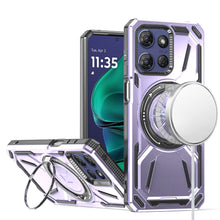 For Moto G Stylus 2025 Case Magnetic Circle Stand Shockproof + Tempered Glass