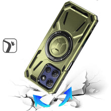 For Moto G Stylus 2025 Case Magnetic Circle Stand Shockproof + Tempered Glass