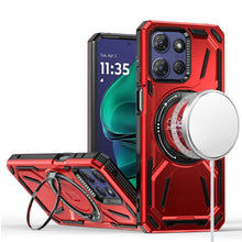 For Moto G Stylus 2025 Case Magnetic Circle Stand Shockproof + Tempered Glass