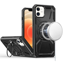 For iPhone 12/12 Pro Case Magnetic Circle Metal Stand Shockproof +Tempered Glass