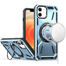 For iPhone 12/12 Pro Case Magnetic Circle Metal Stand Shockproof +Tempered Glass