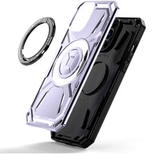 For iPhone 12/12 Pro Case Magnetic Circle Metal Stand Shockproof +Tempered Glass
