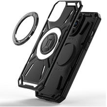 For iPhone 12 Pro Max Case Magnet Circle Metal Stand Shockproof +Tempered Glass