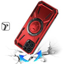 For iPhone 12 Pro Max Case Magnet Circle Metal Stand Shockproof +Tempered Glass