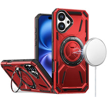 For iPhone 17 Case Magnetic Circle w/ Metal Stand 360 Rotating + Tempered Glass